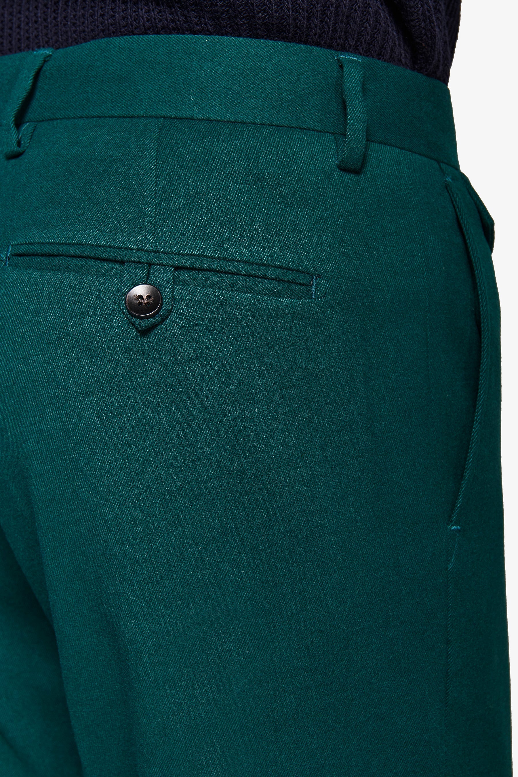 Pantaloni da abito in panno ottanio slim-Dan John