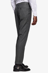 Pantaloni da abito principe di galles antracite-Dan John