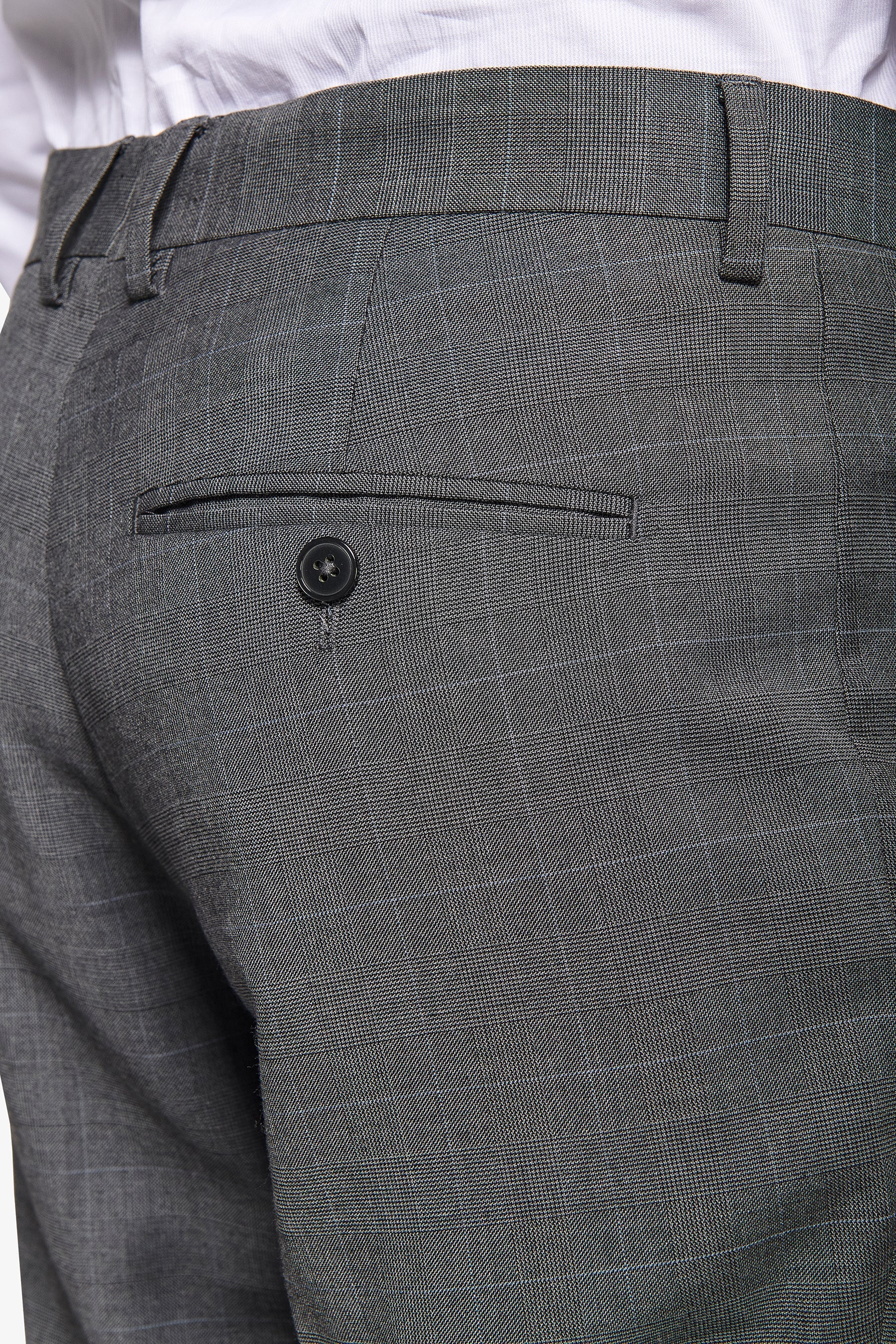 Pantaloni da abito principe di galles antracite-Dan John
