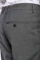 Pantaloni da abito principe di galles antracite-Dan John