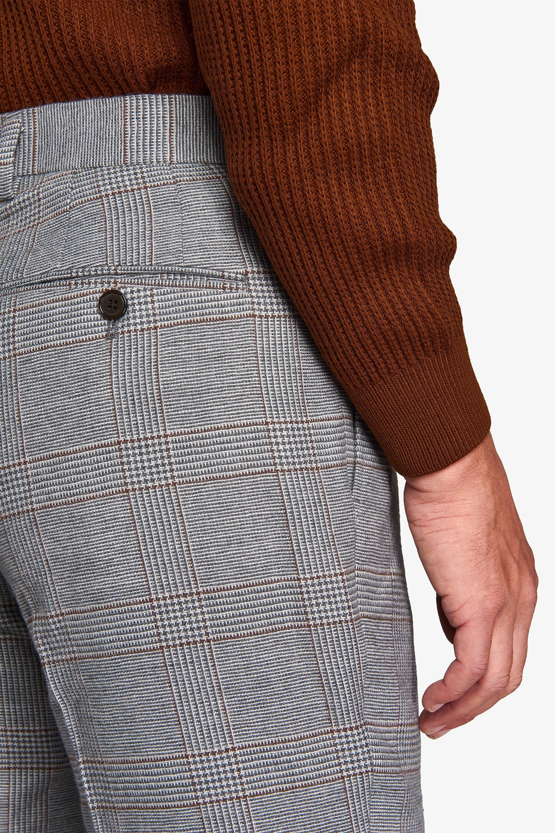 Pantaloni da abito principe di galles tortora-Dan John