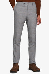 Pantaloni da abito principe di galles tortora-Dan John