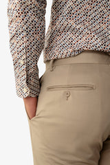 Pantalone da abito relax tech tortora slim-Dan John