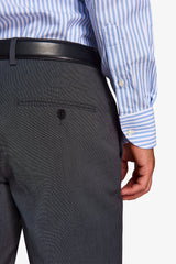 Pantaloni da abito trama punto a spillo antracite slim-Dan John