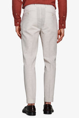 Pantaloni da abito pied de poule grigio chiaro-Dan John