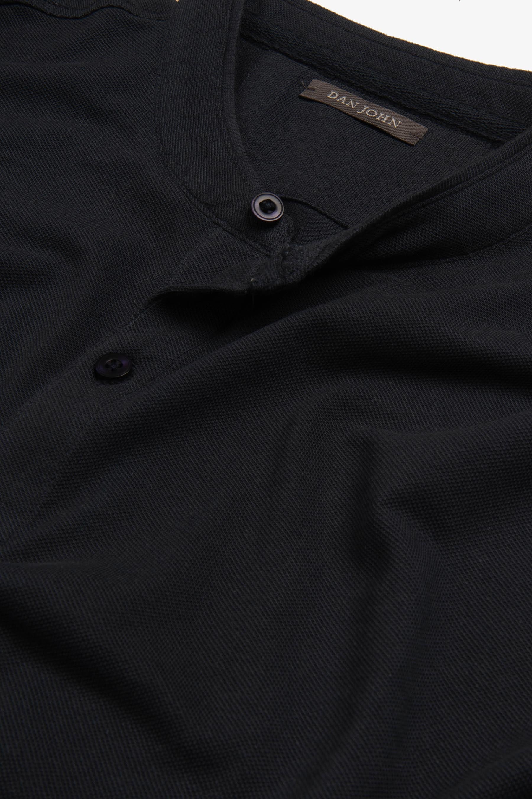 Polo piquet collo coreano blu-Dan John