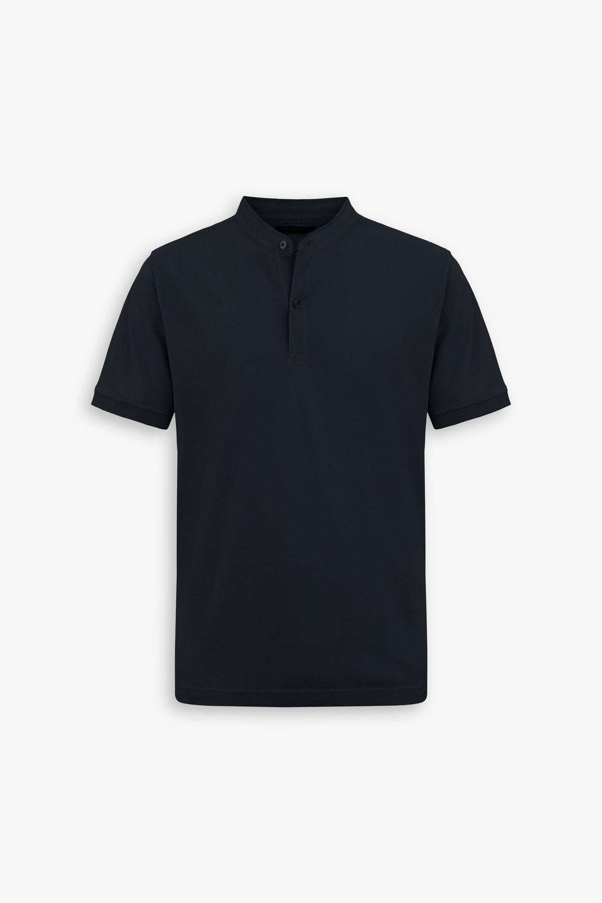 Polo piquet collo coreano blu-Dan John
