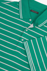 Polo rigata in jersey smeraldo-Dan John