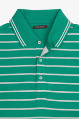 Polo rigata in jersey smeraldo-Dan John