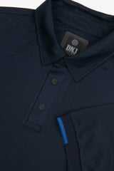 Polo tecnica con bottoni blu DNJ-Dan John