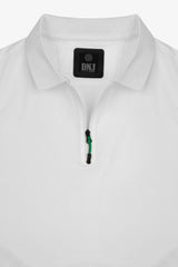 Polo tecnica con zip bianca DNJ-Dan John