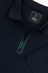 Polo tecnica con zip blu DNJ-Dan John