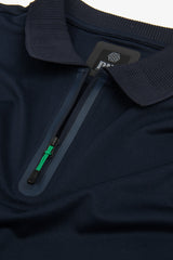 Polo tecnica con zip blu DNJ-Dan John