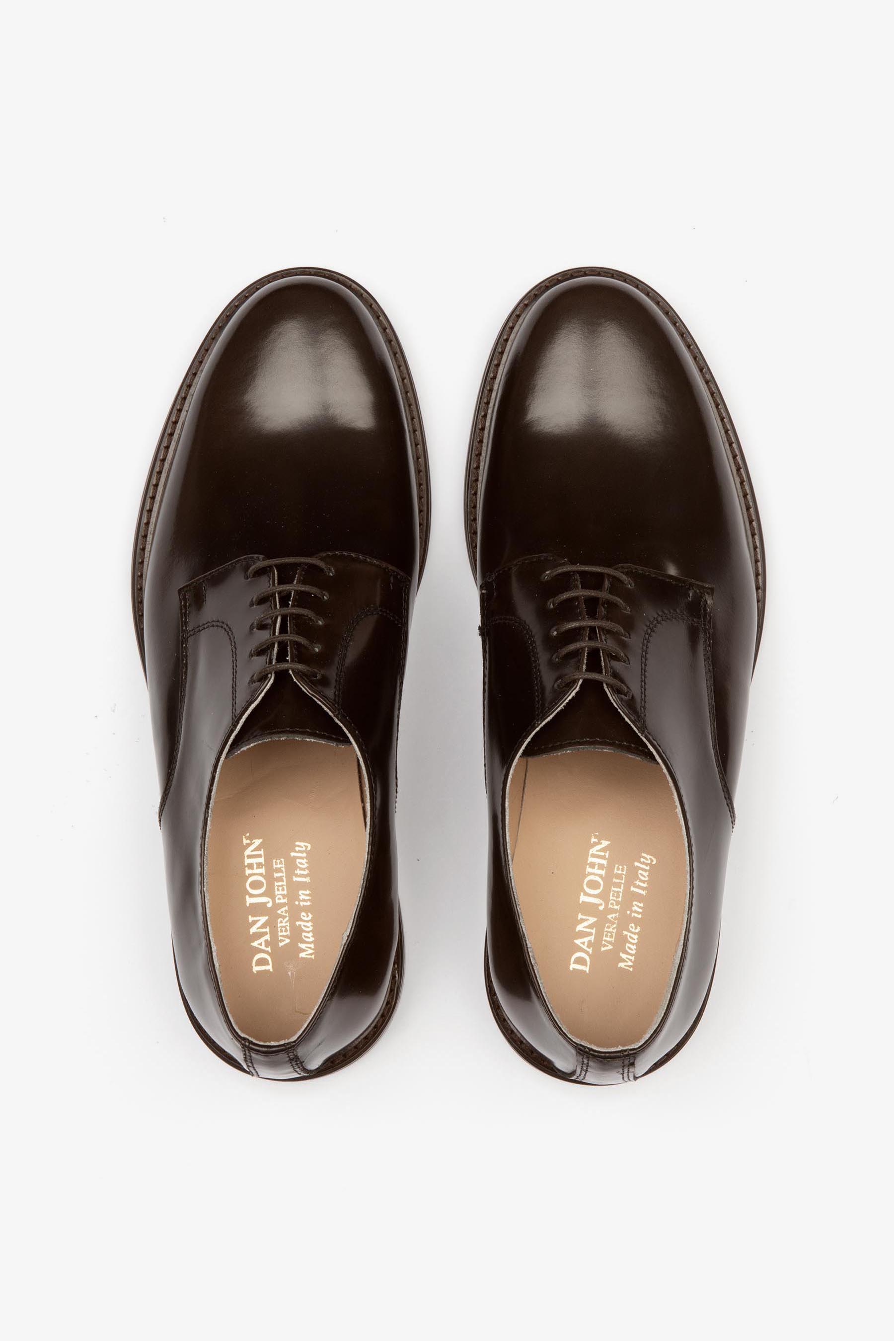 Scarpa classica derby suola in cuoio cacao-Dan John
