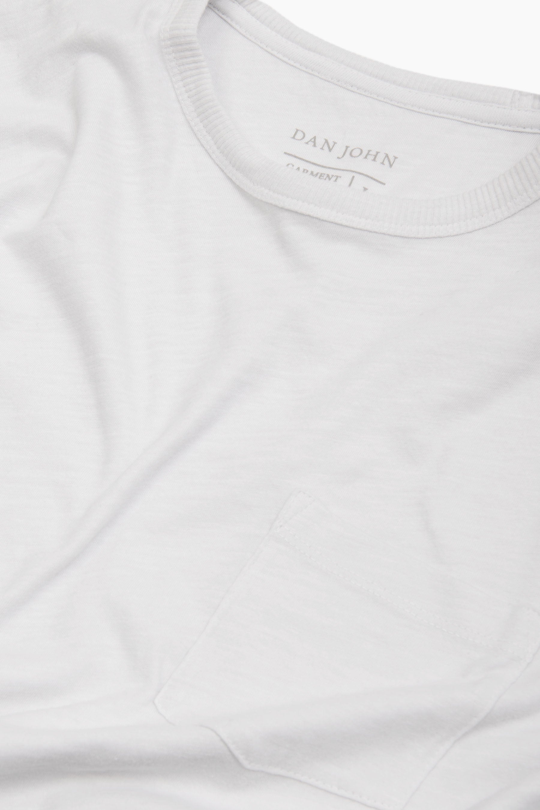 T-shirt girocollo con taschino bianca-Dan John