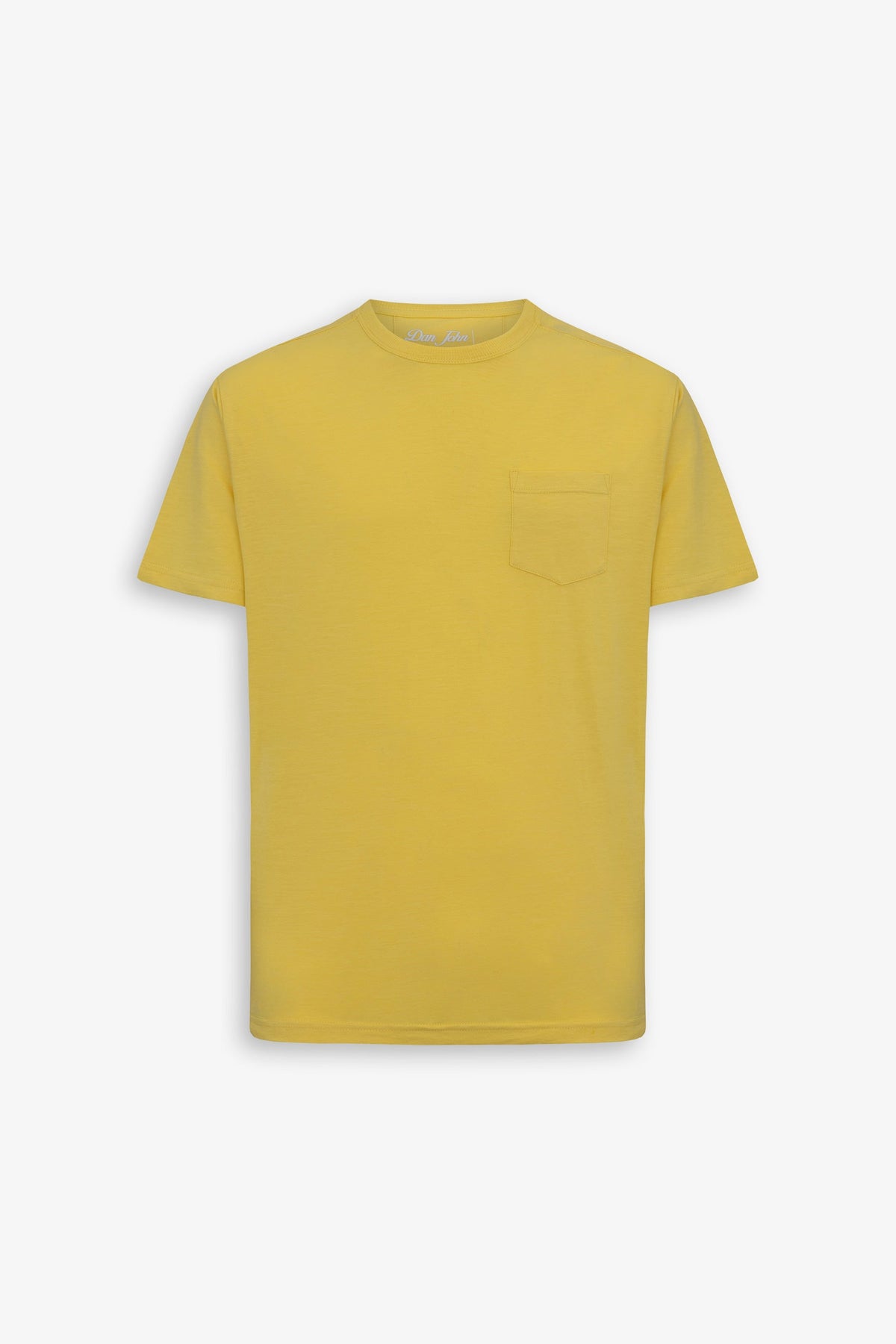 T-shirt girocollo con taschino gialla-Dan John
