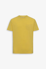 T-shirt girocollo con taschino gialla-Dan John