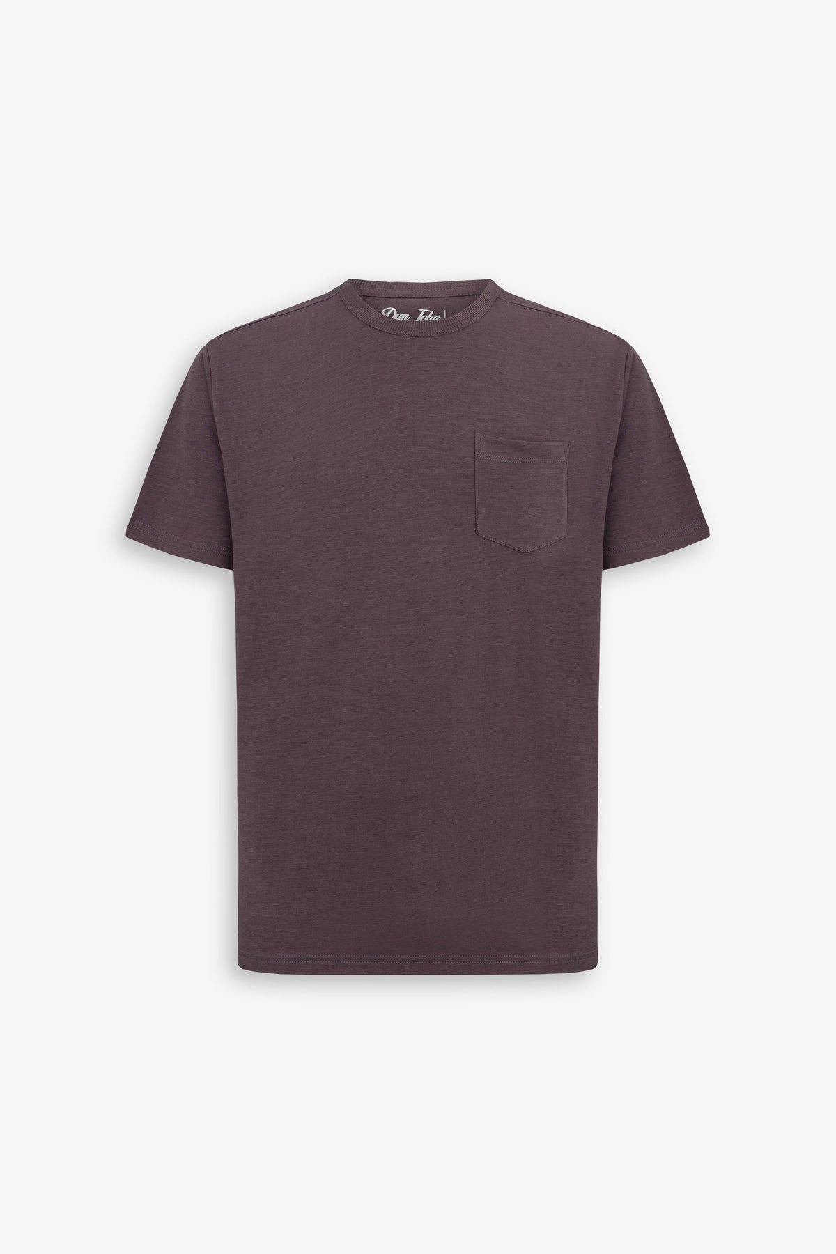 T-shirt girocollo con taschino melanzana-Dan John