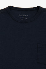 T-shirt girocollo con taschino navy-Dan John