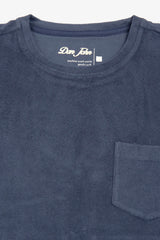 T-shirt girocollo effetto spugna indaco-Dan John