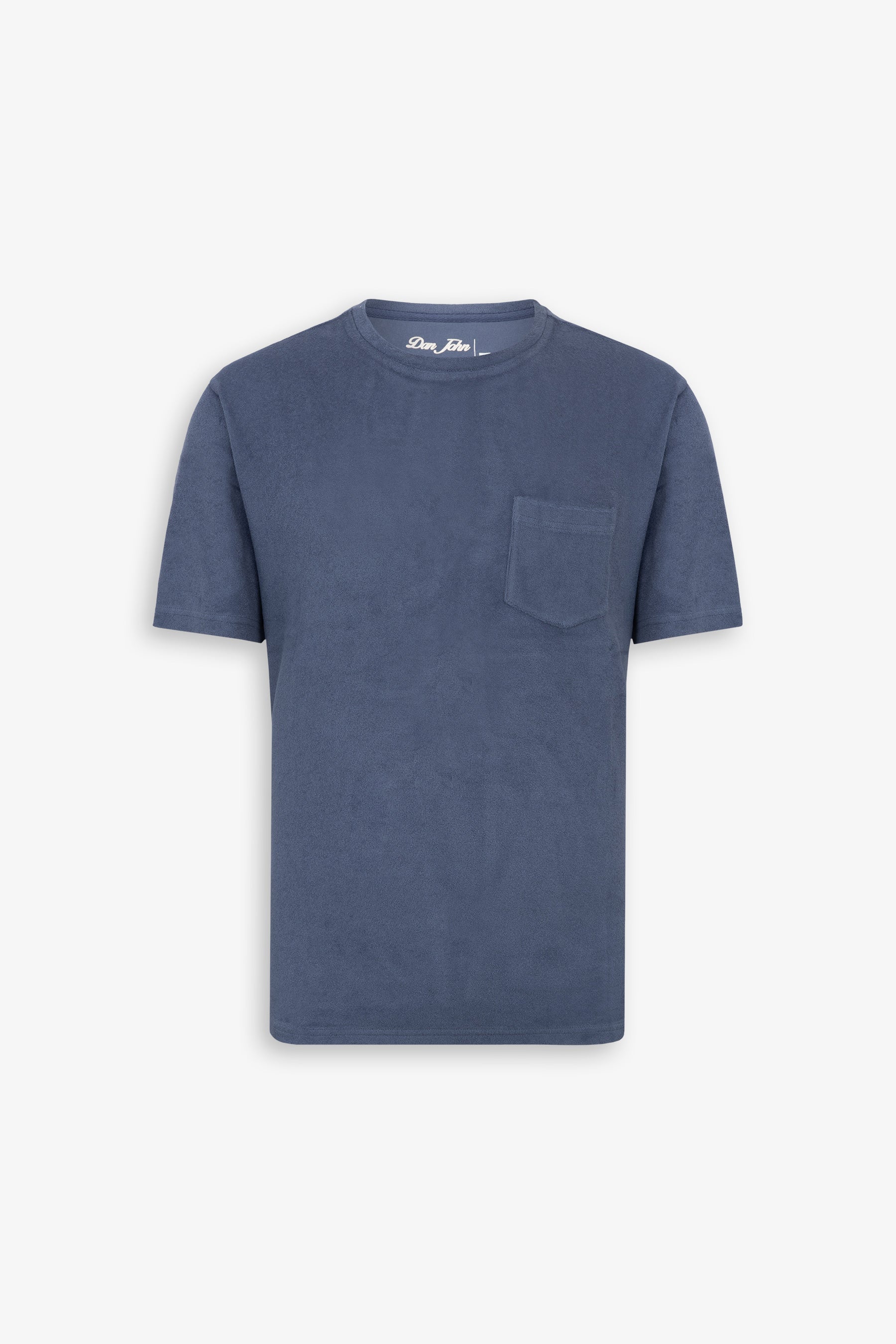 T-shirt girocollo effetto spugna indaco-Dan John