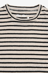 T-shirt in maglia a righe ecru-Dan John