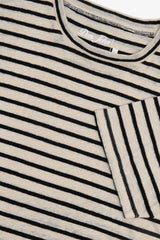 T-shirt in maglia a righe ecru-Dan John