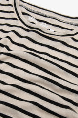 T-shirt in maglia a righe ecru-Dan John