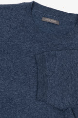 T-shirt in maglia misto lino indaco-Dan John