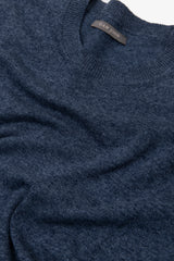 T-shirt in maglia misto lino indaco-Dan John