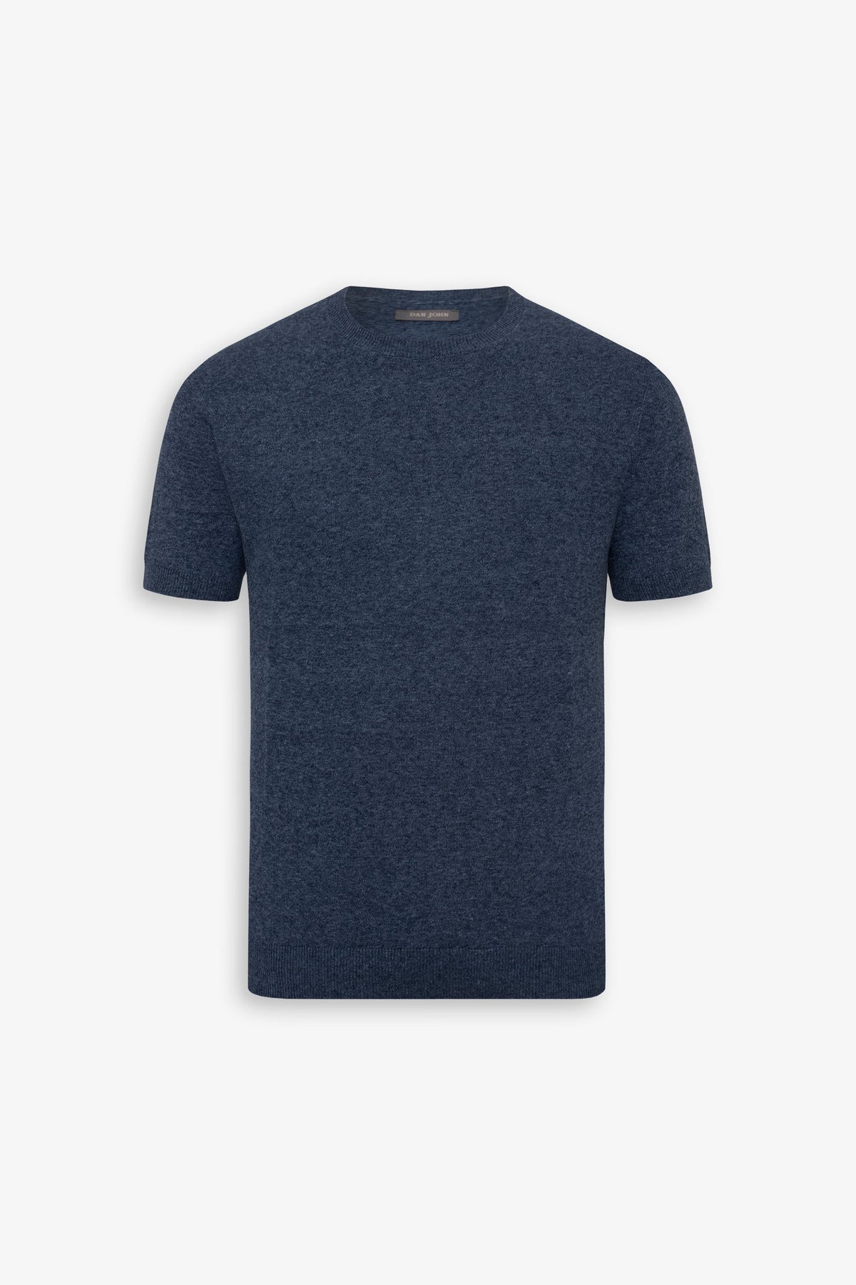 T-shirt in maglia misto lino indaco-Dan John