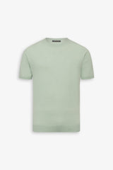 T-shirt in maglia misto lino menta-Dan John