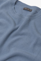 T-shirt in maglia nido d'ape celeste-Dan John