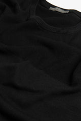 T-shirt in maglia riga piazzata nera-Dan John