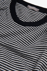 T-shirt in maglia rigata blu-Dan John