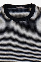 T-shirt in maglia rigata blu-Dan John
