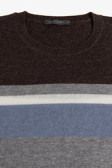 T-shirt in maglia rigata marrone-Dan John