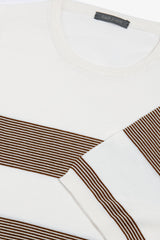 T-shirt in maglia righe piazzate terra-Dan John
