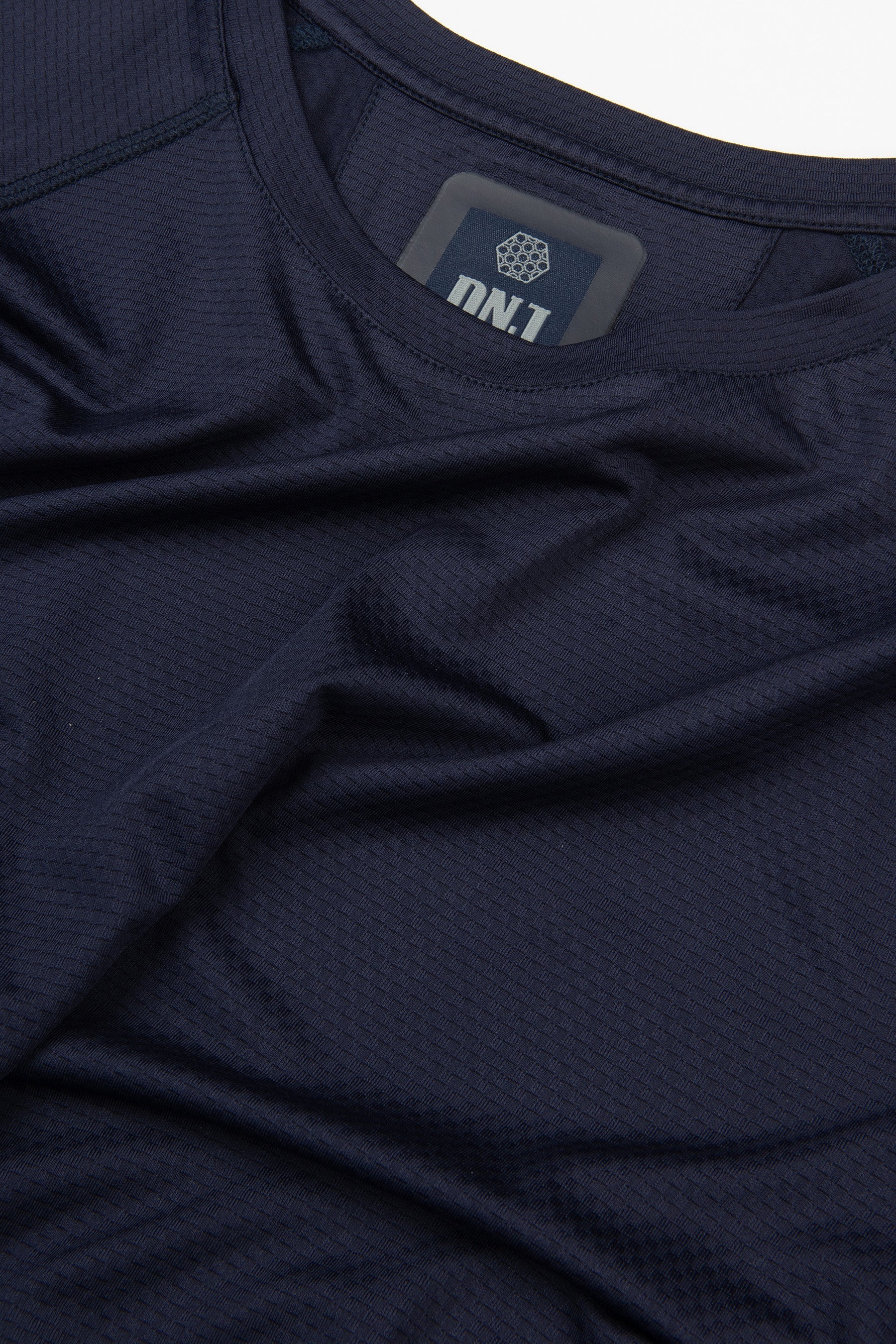 T-shirt micro scacchi DNJ blu-Dan John