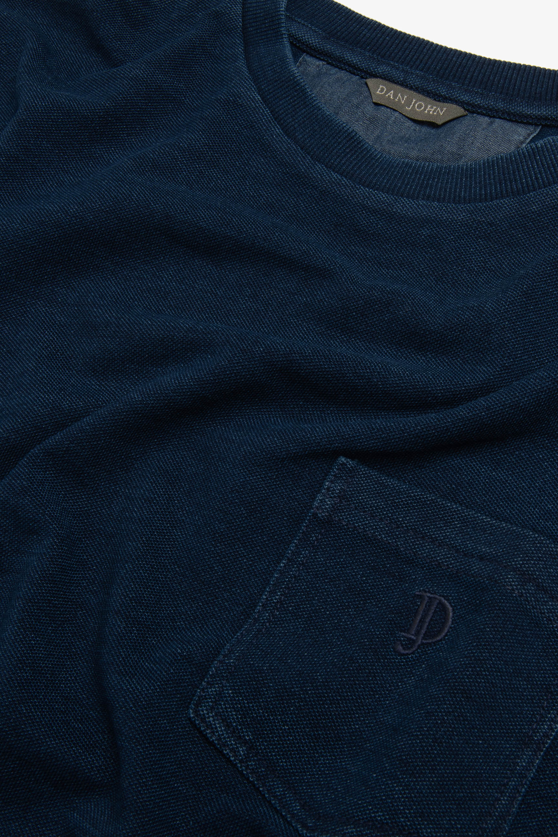 T-shirt piquet di cotone denim-Dan John