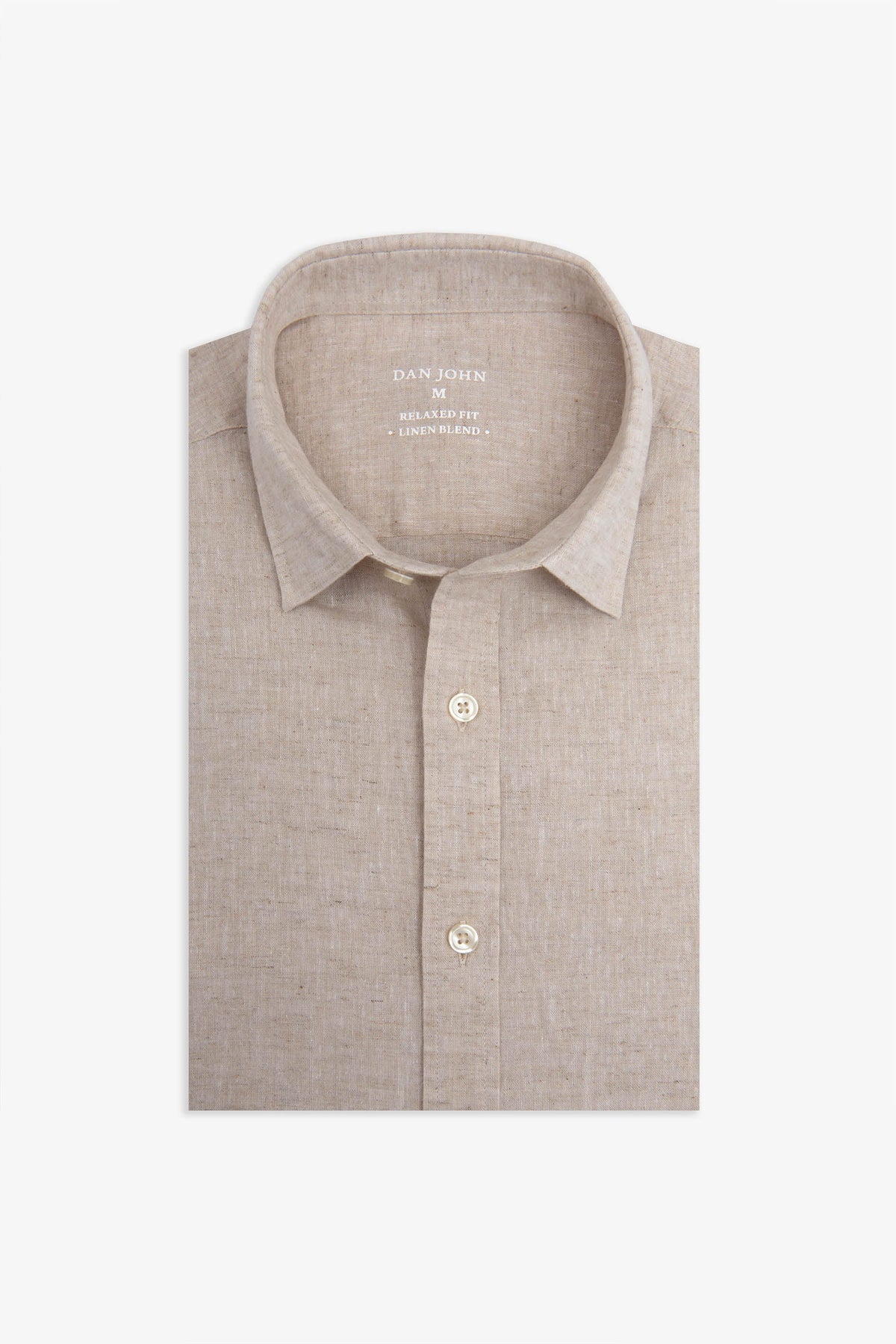 Camicia misto lino beige