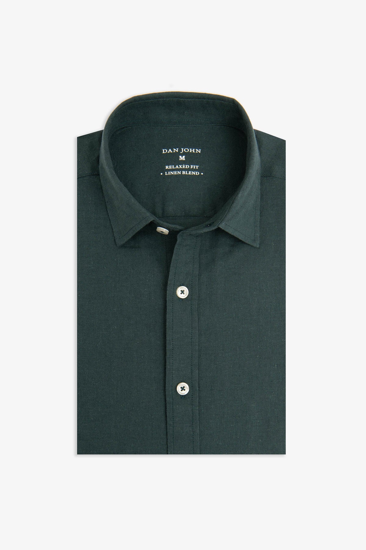 Teal linen blend shirt