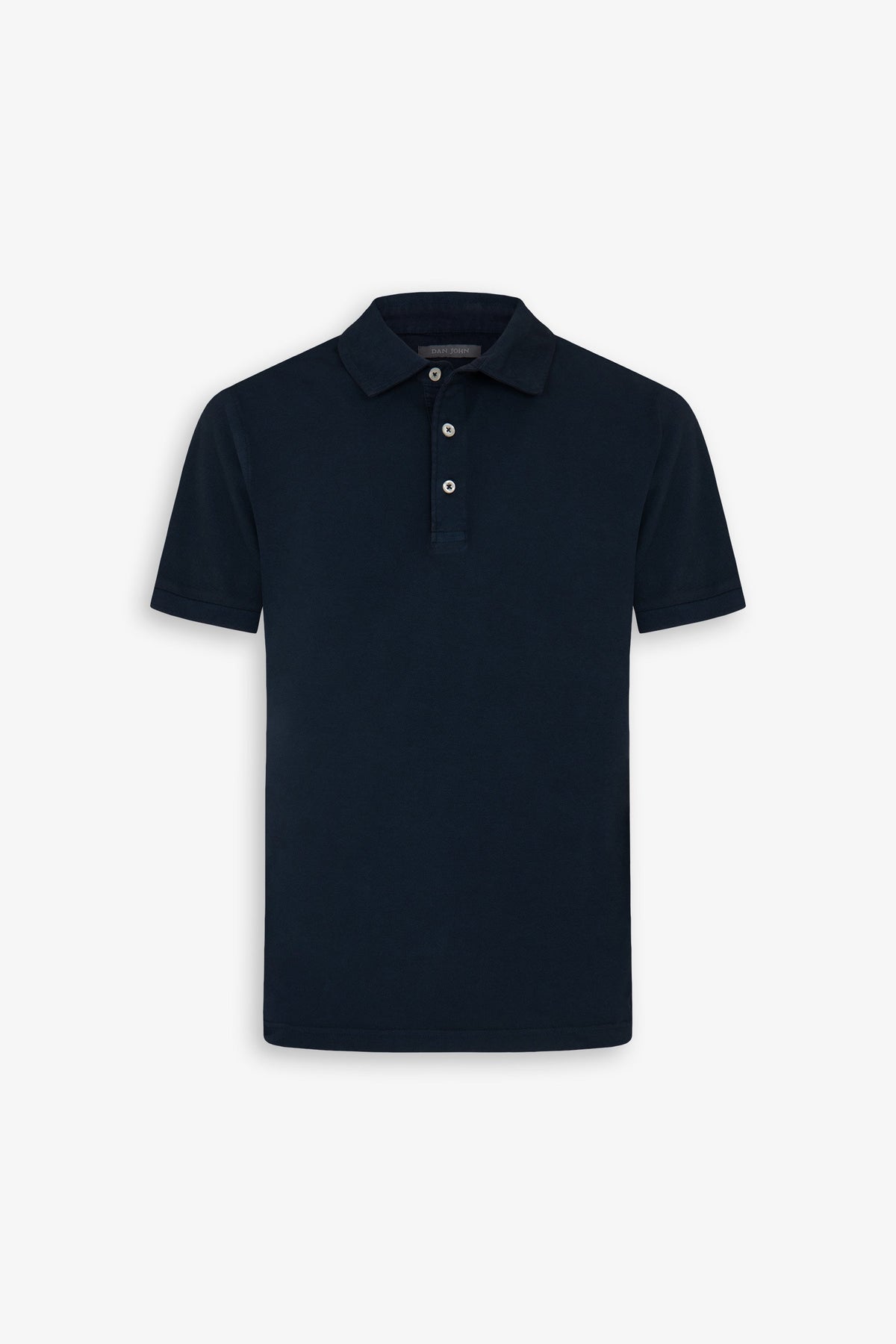 Blue textured pique polo shirt