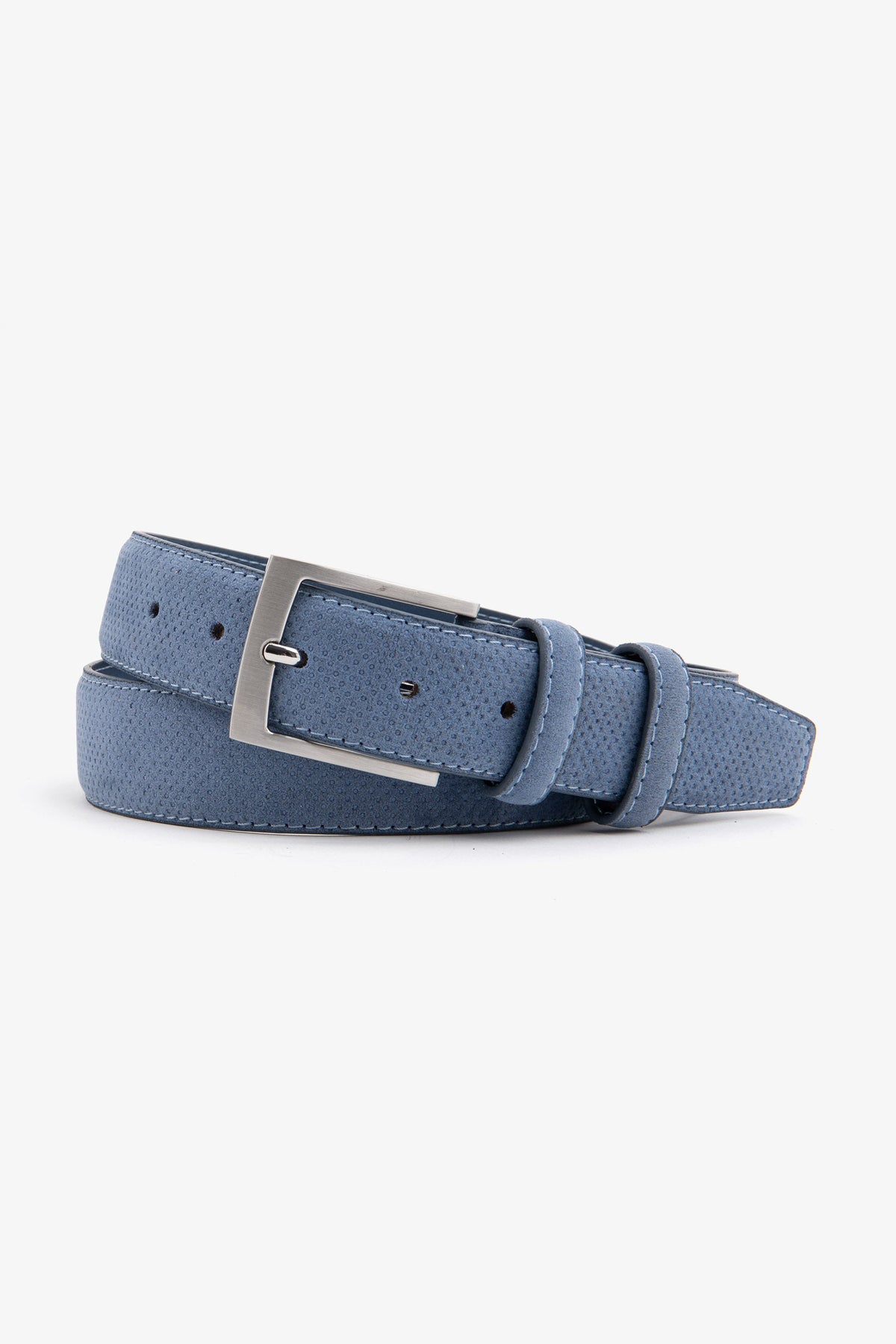 Cintura ecopelle traforata denim