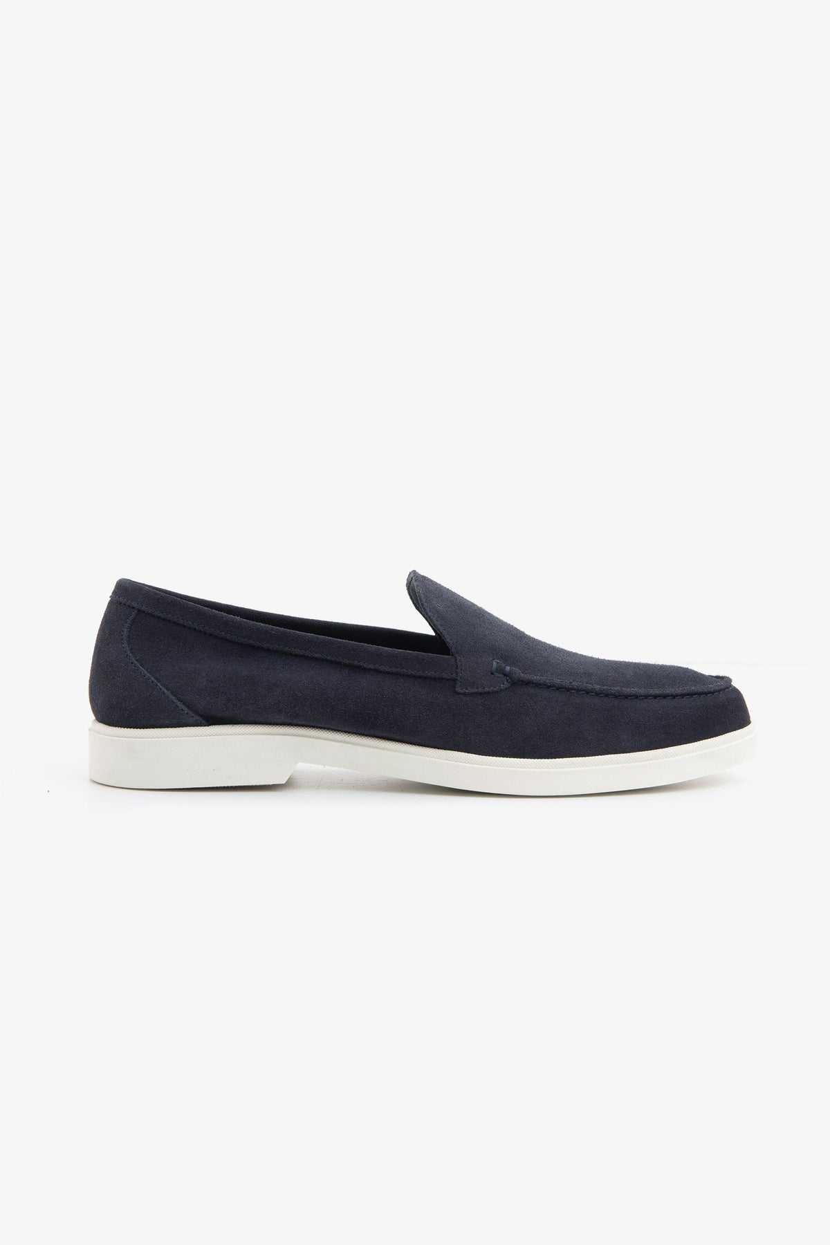 Blue suede moccasin