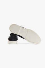 Blue suede moccasin