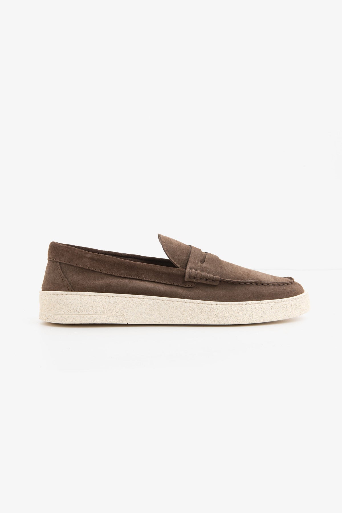 Dove grey snapdragon suede moccasin