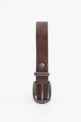 Dark brown hammered leather belt