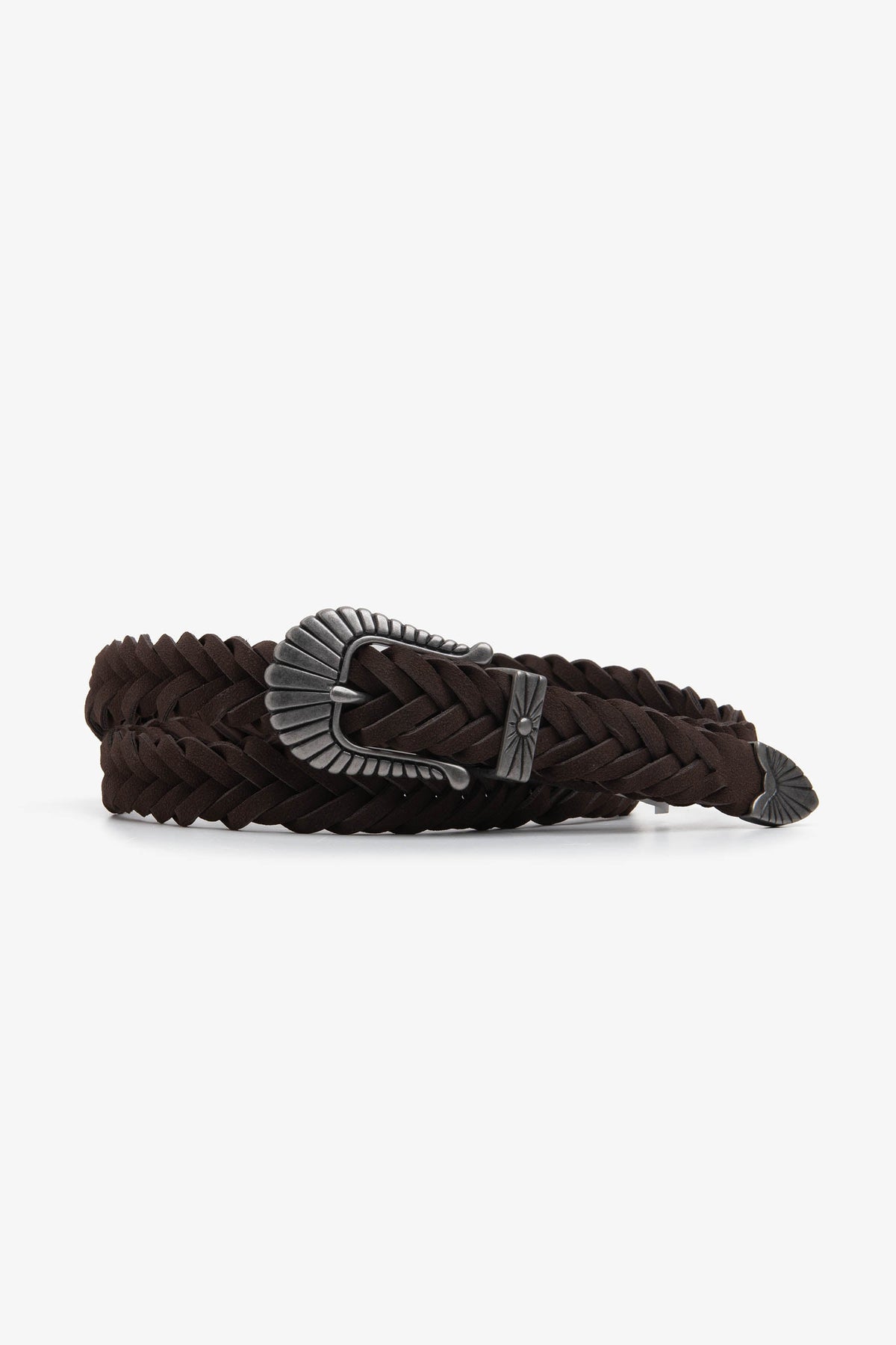 CINTURA TRECCIA SUEDE MORO-Dan John