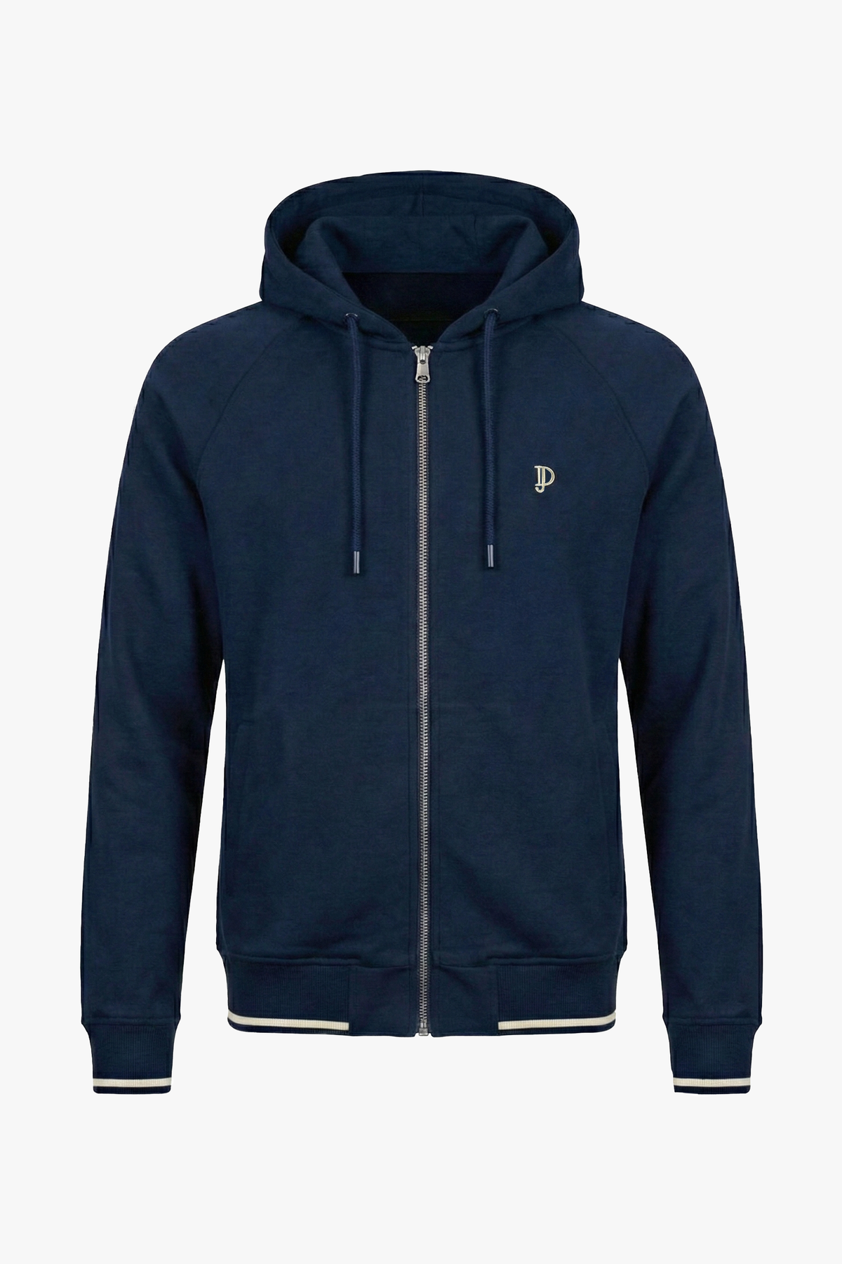 Felpa full zip con cappuccio blu-Dan John